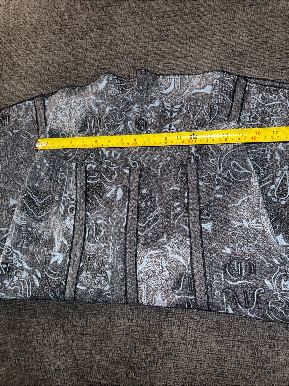 Dressbarn Paisley Midi Skirt Size 6 Black Baby Blue A-Line Dark Academia - Picture 9 of 10